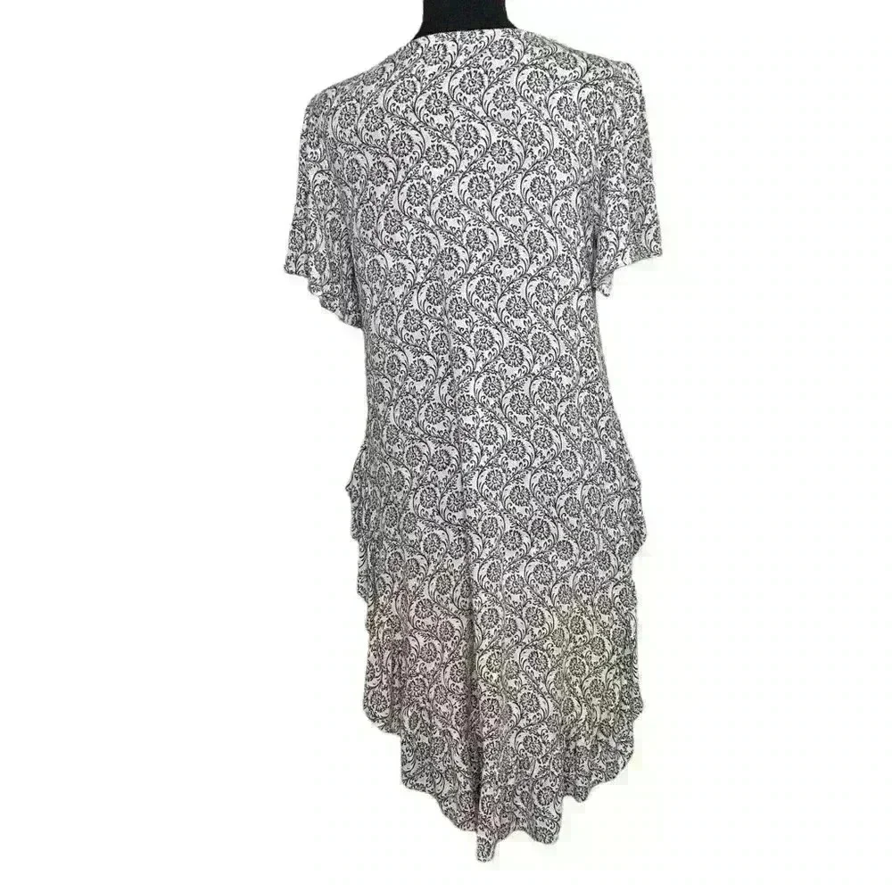 Gypsies & Moondust Top Size S. Printed Longer In The Back Ruffle Hem - Picture 3 of 4
